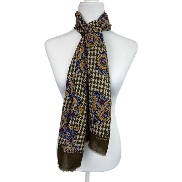 Vintage Albert Nipon Scarf 100% Wool - Picture 1 of 12